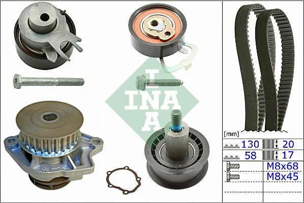 INA 530 0538 30 - Водна помпа+ к-кт ангренажен ремък vvparts.bg