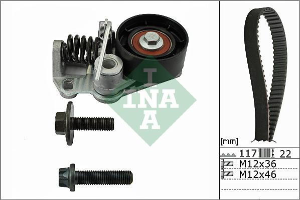 INA 530 0526 10 - Комплект ангренажен ремък vvparts.bg