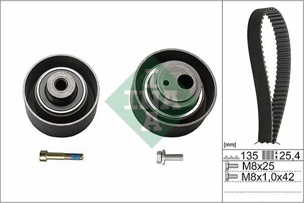 INA 530 0055 10 - Комплект ангренажен ремък vvparts.bg