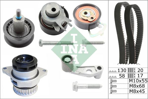 INA 530 0089 30 - Водна помпа+ к-кт ангренажен ремък vvparts.bg