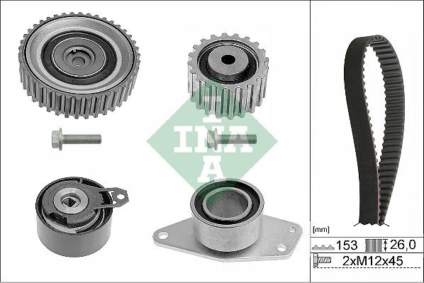 INA 530 0194 10 - Комплект ангренажен ремък vvparts.bg