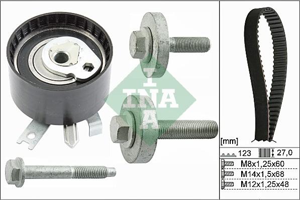 INA 530 0197 10 - Комплект ангренажен ремък vvparts.bg