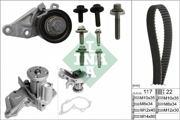 INA 530 0140 30 - Водна помпа+ к-кт ангренажен ремък vvparts.bg