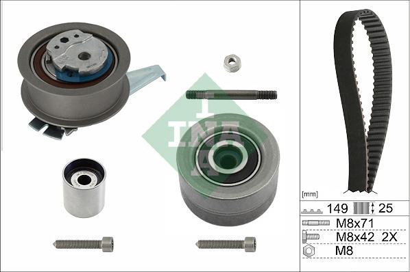 INA 530 0835 10 - Комплект ангренажен ремък vvparts.bg