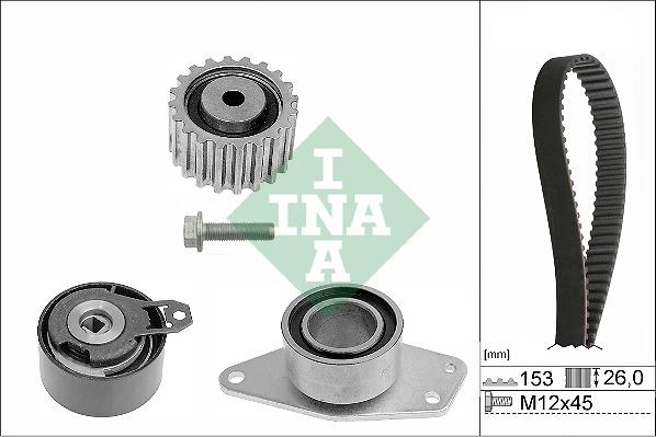 INA 530 0357 10 - Комплект ангренажен ремък vvparts.bg