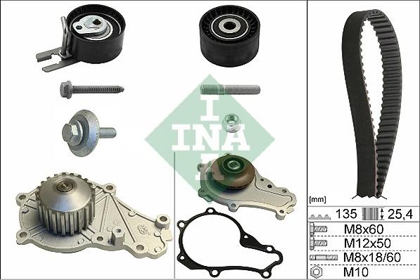 INA 530 0369 30 - Водна помпа+ к-кт ангренажен ремък vvparts.bg