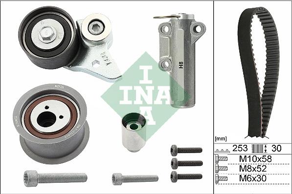 INA 530 0366 10 - Комплект ангренажен ремък vvparts.bg