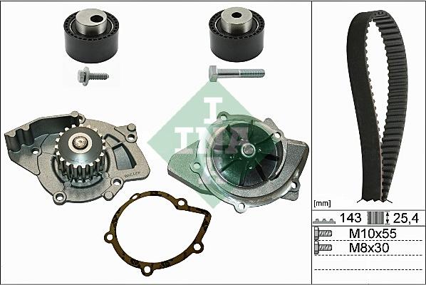 INA 530 0368 30 - Водна помпа+ к-кт ангренажен ремък vvparts.bg