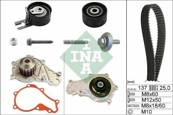 INA 530 0375 30 - Водна помпа+ к-кт ангренажен ремък vvparts.bg