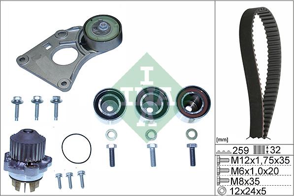 INA 530 0259 31 - Водна помпа+ к-кт ангренажен ремък vvparts.bg