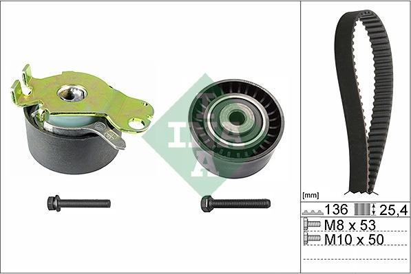 INA 530 0236 10 - Комплект ангренажен ремък vvparts.bg