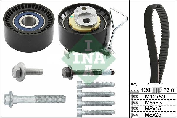 INA 530 0746 10 - Комплект ангренажен ремък vvparts.bg