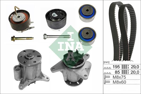 INA 530 0764 31 - Водна помпа+ к-кт ангренажен ремък vvparts.bg