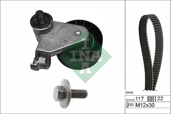 INA 530 0735 10 - Комплект ангренажен ремък vvparts.bg