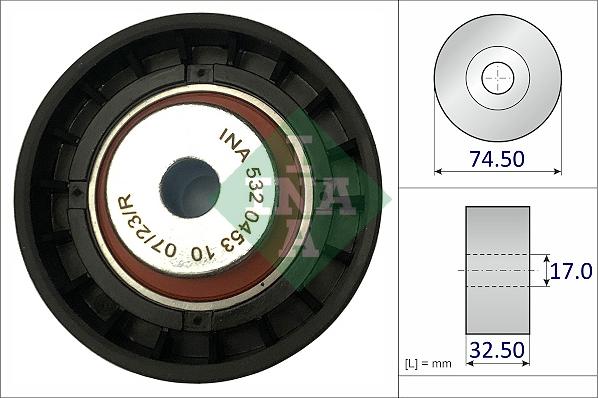 INA 532 0453 10 - Паразитна / водеща ролка, пистов ремък vvparts.bg