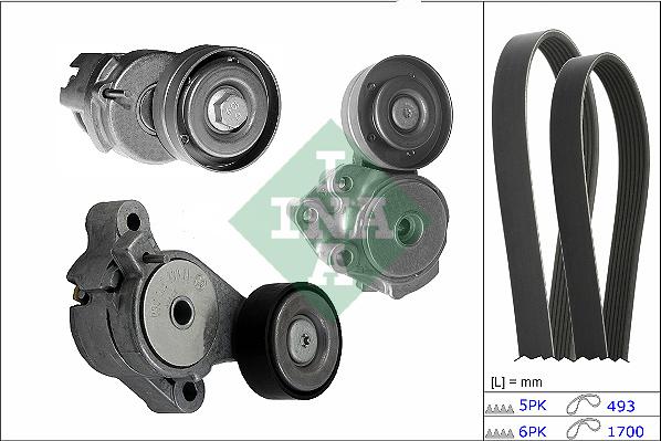 INA 529 0501 10 - Комплект пистов ремък vvparts.bg