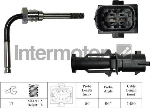 INTERMOTOR 27095 - Датчик, температура на изгорелите газове vvparts.bg