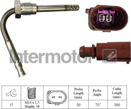 INTERMOTOR 27054 - Датчик, температура на изгорелите газове vvparts.bg