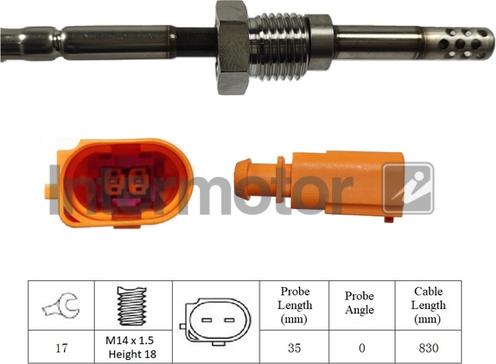 INTERMOTOR 27080 - Датчик, температура на изгорелите газове vvparts.bg