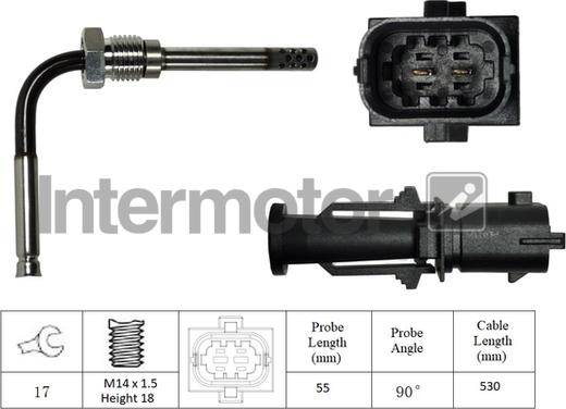 INTERMOTOR 27027 - Датчик, температура на изгорелите газове vvparts.bg