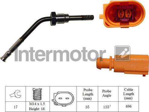 INTERMOTOR 27188 - Датчик, температура на изгорелите газове vvparts.bg