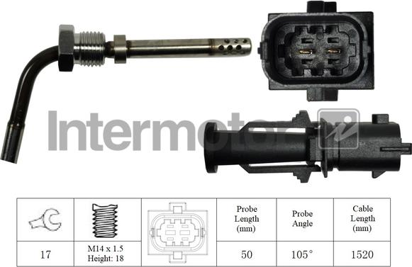 INTERMOTOR 27243 - Датчик, температура на изгорелите газове vvparts.bg