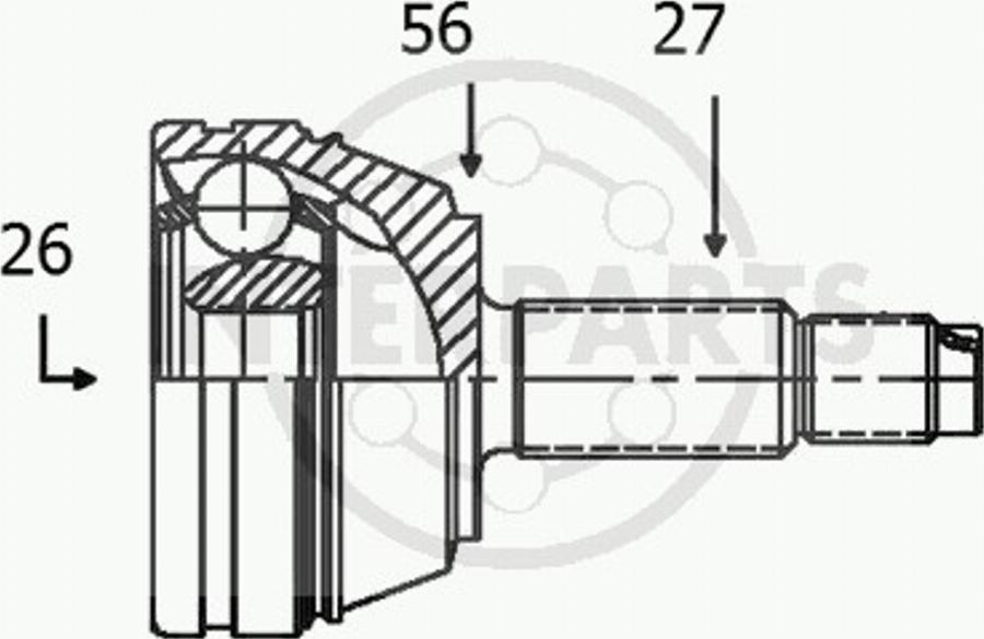 InterParts OJ1495 - Каре комплект, полуоска vvparts.bg