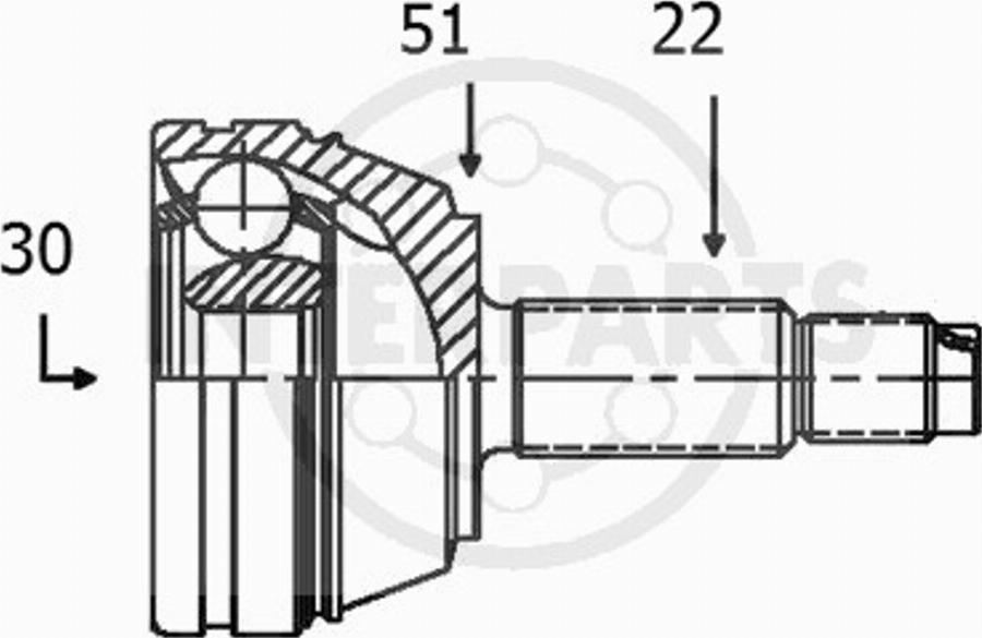 InterParts OJ-1310 - Каре комплект, полуоска vvparts.bg