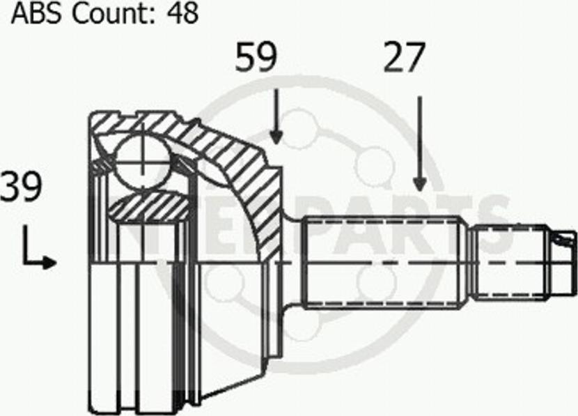 InterParts OJ-1775 - Каре комплект, полуоска vvparts.bg