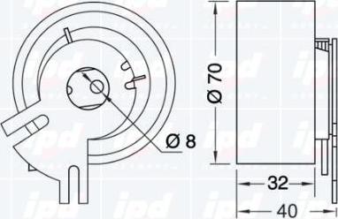 IPD 14-0664 - Обтяжна ролка, ангренаж vvparts.bg