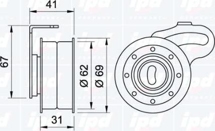 IPD 14-0803 - Обтяжна ролка, ангренаж vvparts.bg