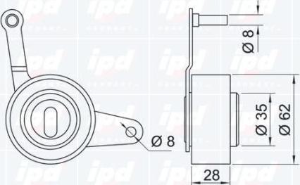 IPD 14-0256 - Обтяжна ролка, ангренаж vvparts.bg