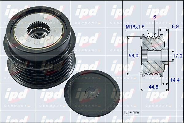 IPD 15-4009 - Ремъчна шайба, генератор vvparts.bg