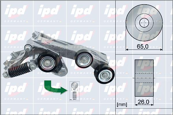 IPD 15-4076 - Ремъчен обтегач, пистов ремък vvparts.bg