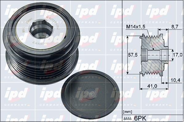 IPD 15-4159 - Ремъчна шайба, генератор vvparts.bg