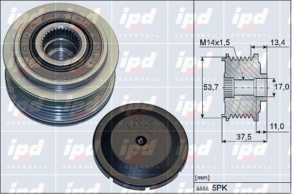 IPD 15-4156 - Ремъчна шайба, генератор vvparts.bg