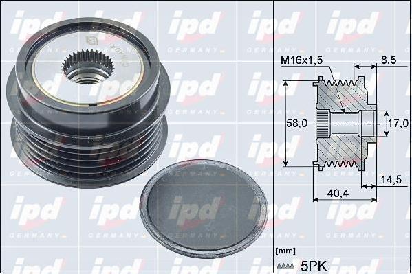 IPD 15-4157 - Ремъчна шайба, генератор vvparts.bg