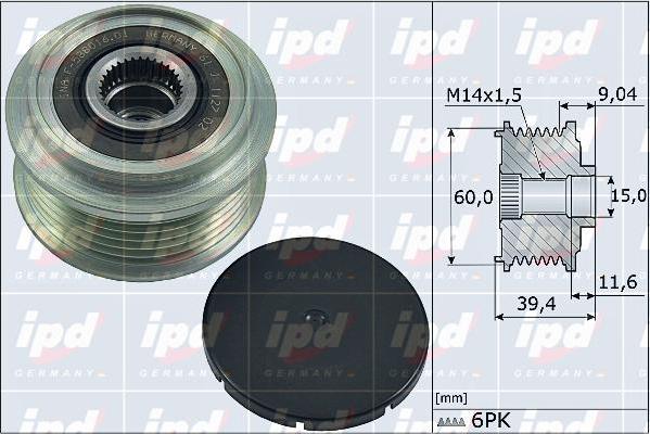 IPD 15-4116 - Ремъчна шайба, генератор vvparts.bg