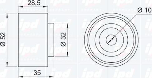 IPD 15-0555 - Паразитна / водеща ролка, зъбен ремък vvparts.bg