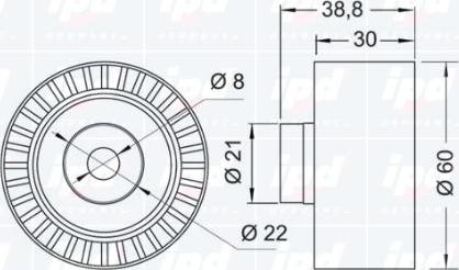 IPD 15-1038 - Паразитна / водеща ролка, зъбен ремък vvparts.bg