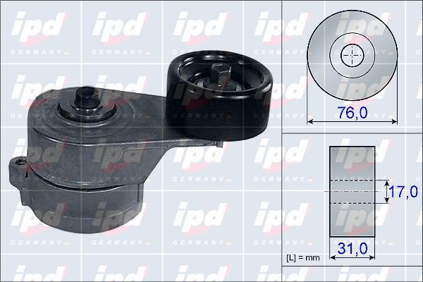 IPD 15-3998 - Ремъчен обтегач, пистов ремък vvparts.bg