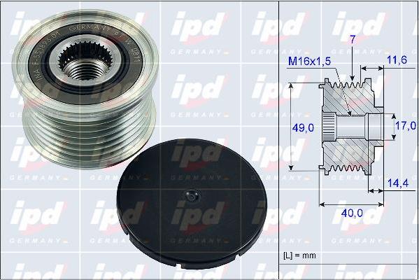 IPD 15-3963 - Ремъчна шайба, генератор vvparts.bg