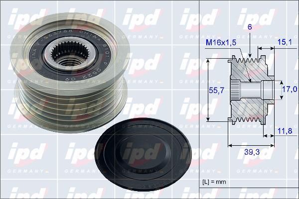 IPD 15-3970 - Ремъчна шайба, генератор vvparts.bg