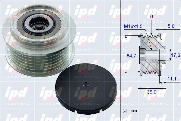 IPD 15-3971 - Ремъчна шайба, генератор vvparts.bg