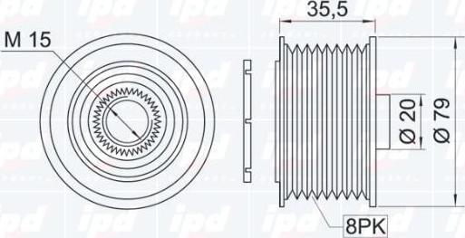 IPD 15-3195 - Ремъчна шайба, генератор vvparts.bg