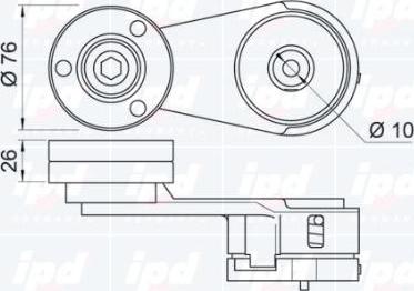 IPD 15-3156 - Ремъчен обтегач, пистов ремък vvparts.bg