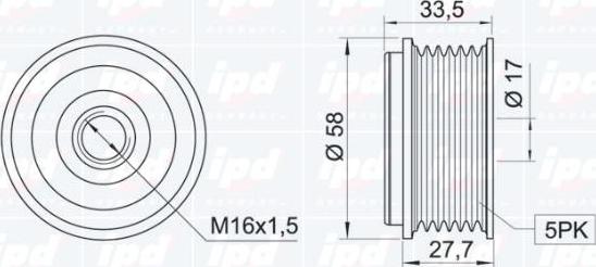 IPD 15-3185 - Ремъчна шайба, генератор vvparts.bg