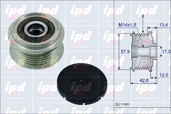 IPD 15-3892 - Ремъчна шайба, генератор vvparts.bg