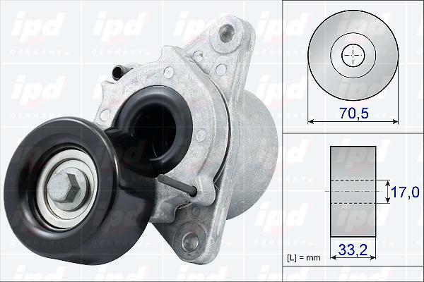 IPD 15-3840 - Ремъчен обтегач, пистов ремък vvparts.bg