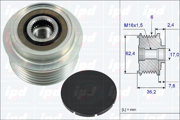 IPD 15-3847 - Ремъчна шайба, генератор vvparts.bg